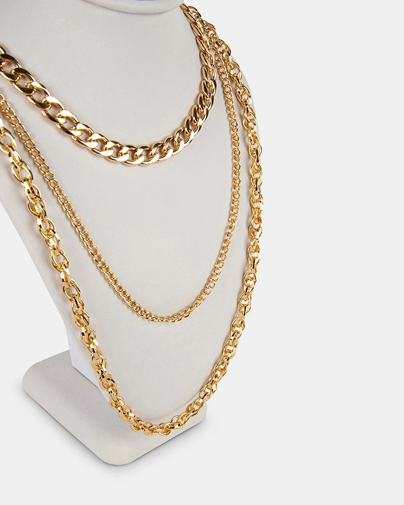 TRIPLE LAYER NECKLACE GOLD