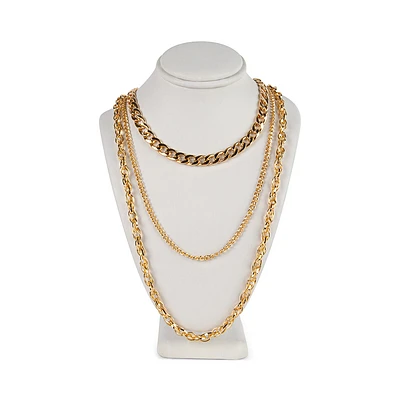 TRIPLE LAYER NECKLACE GOLD