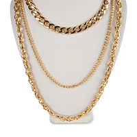 TRIPLE LAYER NECKLACE GOLD