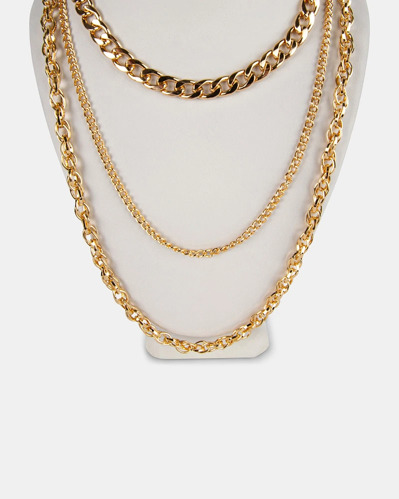 TRIPLE LAYER NECKLACE GOLD