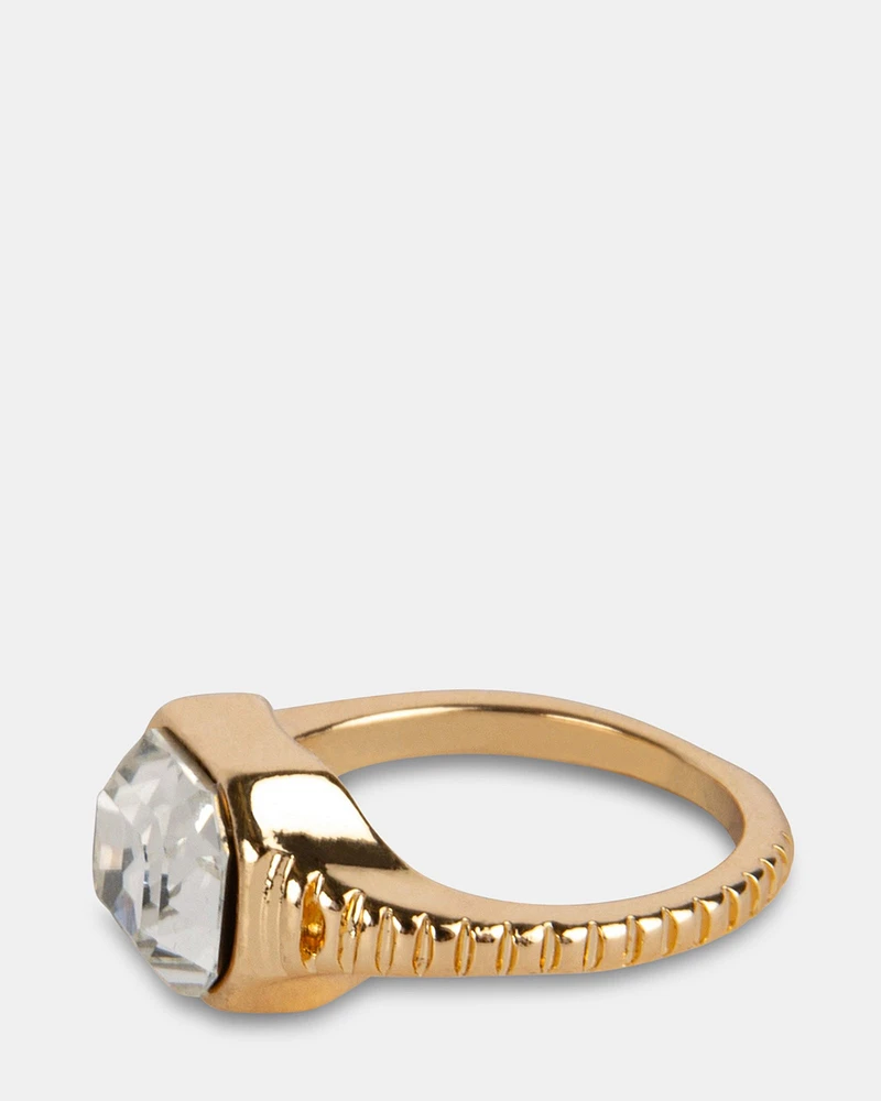 CLEAR STONE RING GOLD
