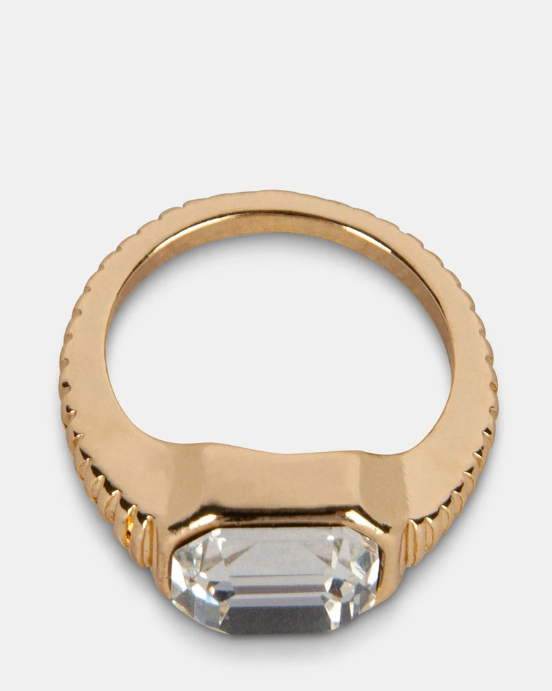 CLEAR STONE RING GOLD