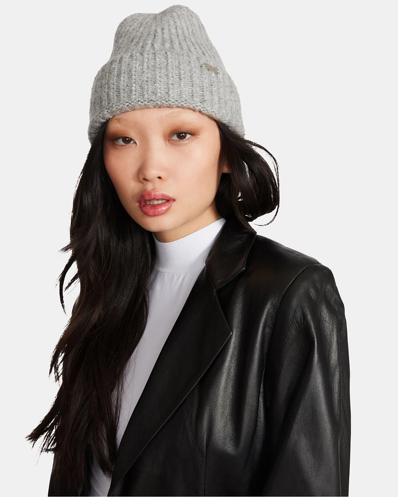 CRYSTAL WIDE CUFF BEANIE GREY