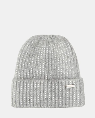 CRYSTAL WIDE CUFF BEANIE GREY