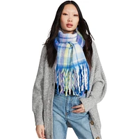 PLAID SCARF BLUE MULTI