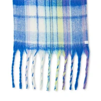 PLAID SCARF BLUE MULTI