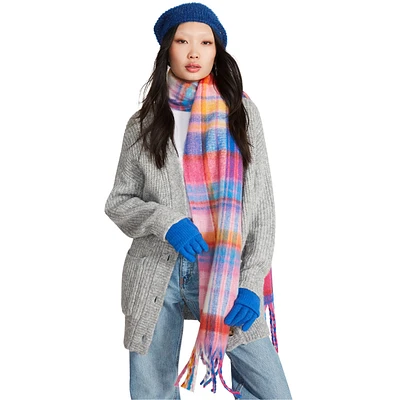 PLAID SCARF PINK MULTI