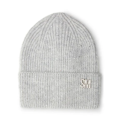 METALLIC THREAD RIB BEANIE