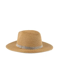 SUN HAT WITH RHINESTONE BAND NATURAL