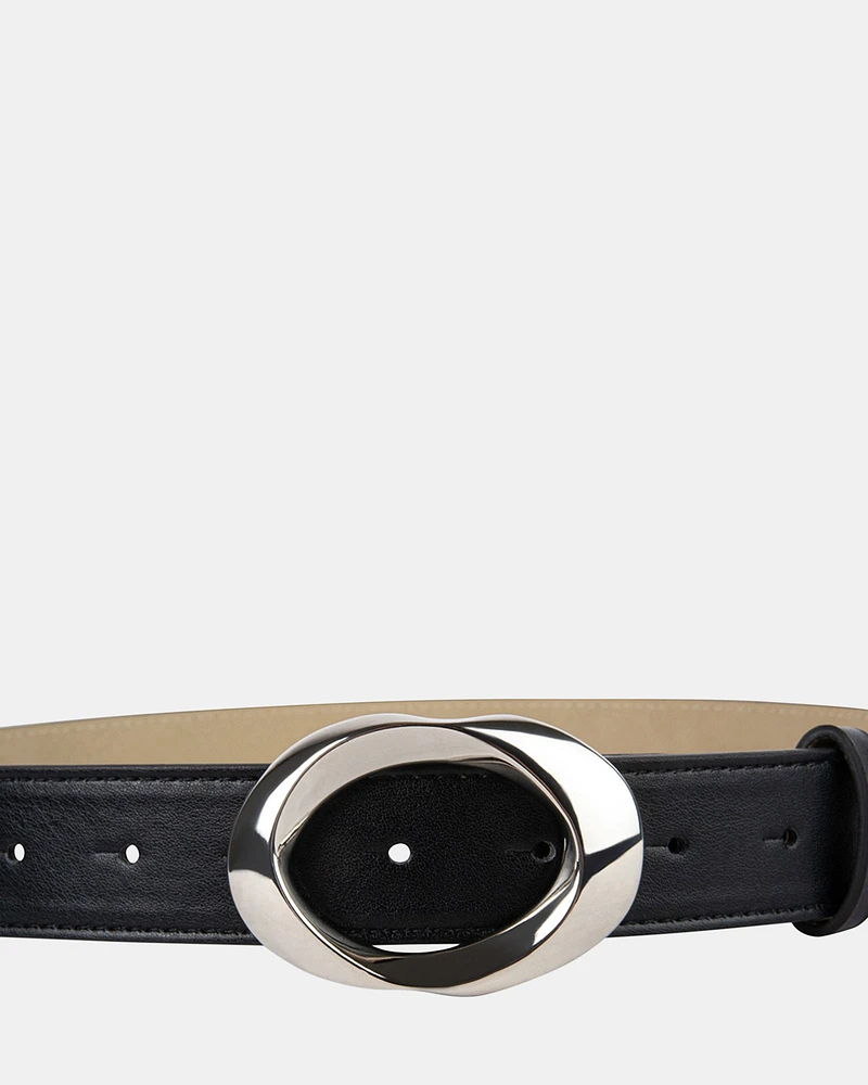 OVAL BUCKLE BELT BLACK