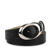 OVAL BUCKLE BELT BLACK