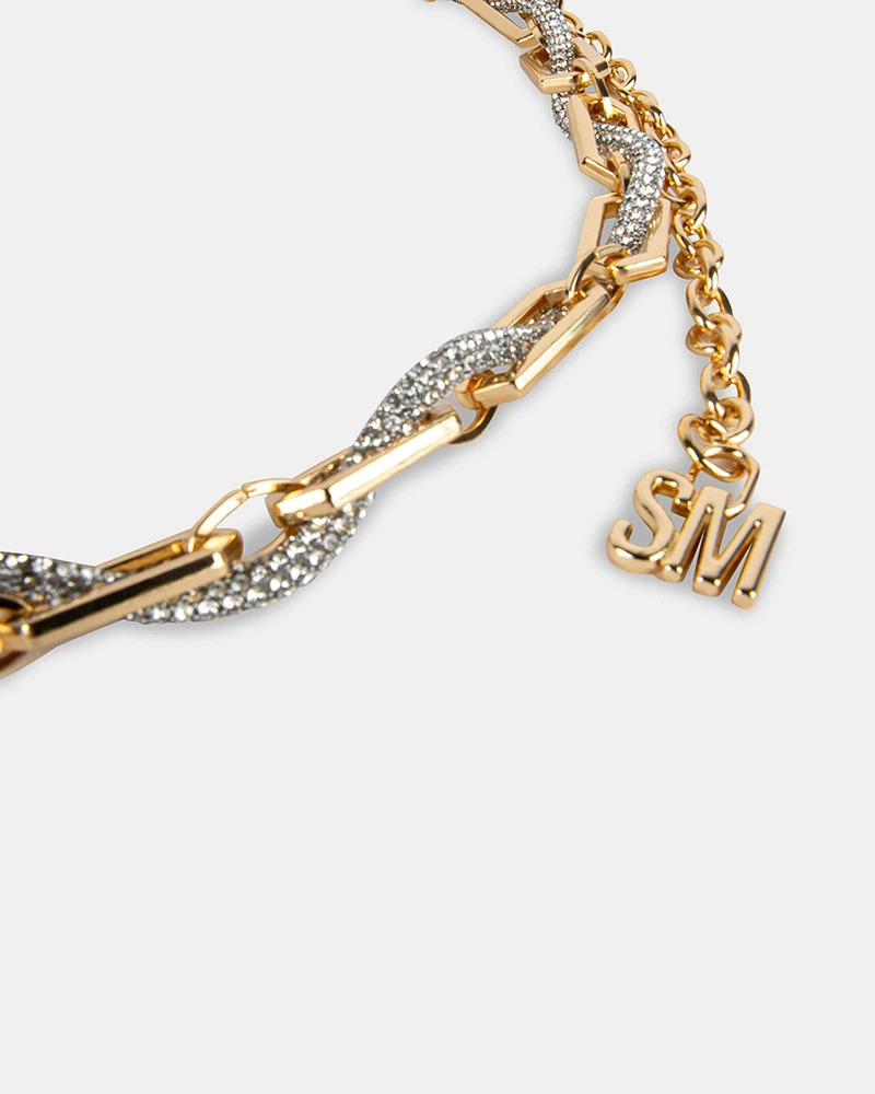 RHINESTONE LINK BELT GOLD