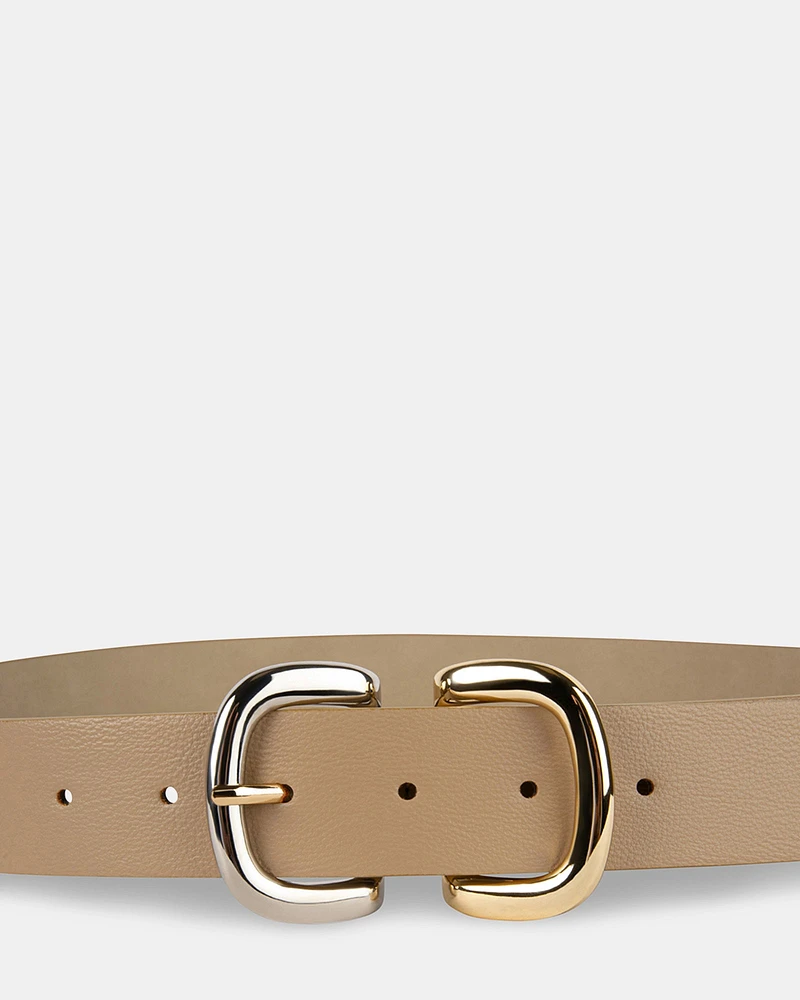 DOUBLE D-LINK BELT TAN