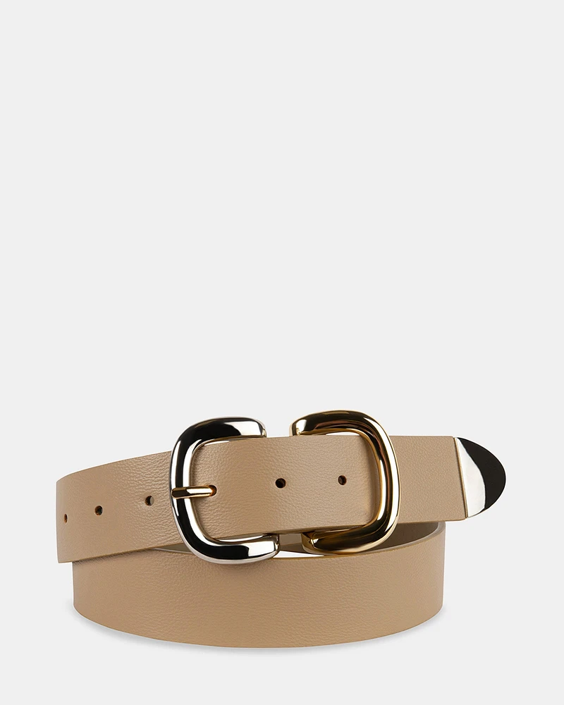 DOUBLE D-LINK BELT TAN