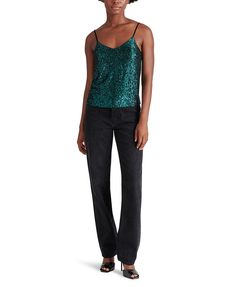 HIDE AND SEQUIN TOP TEAL