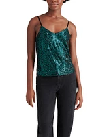 HIDE AND SEQUIN TOP TEAL