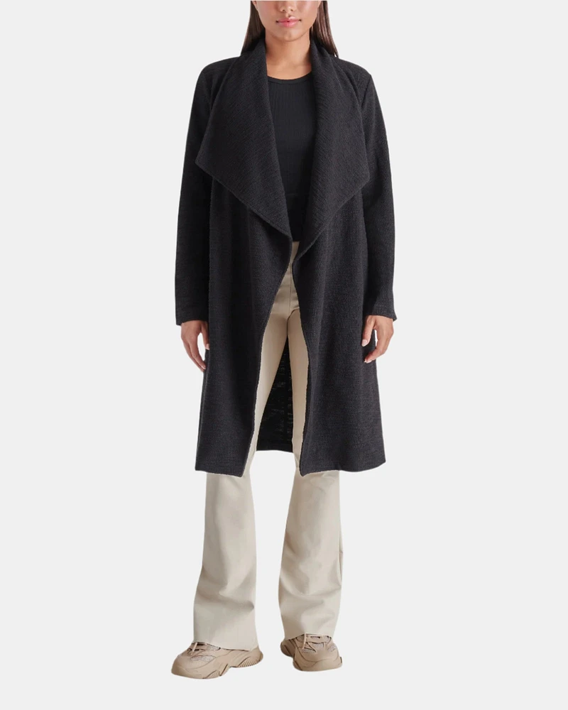 DRAPE FRONT SLUB KNIT JACKET