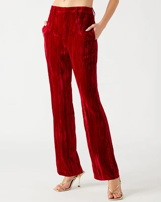 MERCER CRUSHED VELVET PANT RED