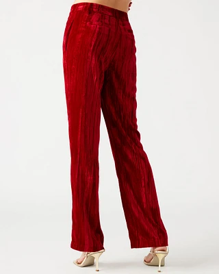 MERCER CRUSHED VELVET PANT RED