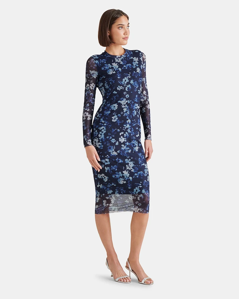 HAILEE DRESS FLORAL INDIGO