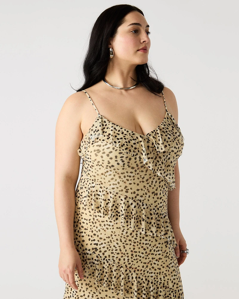 AIDA DRESS LEOPARD TAN MULTI