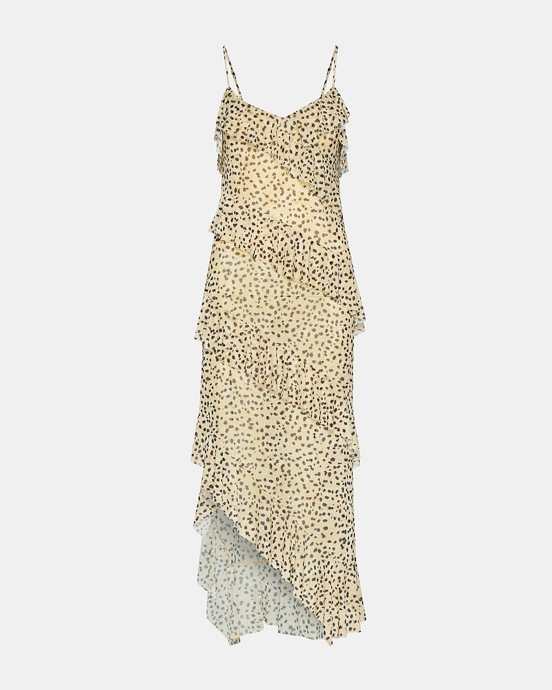 AIDA DRESS LEOPARD TAN MULTI