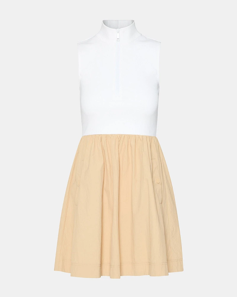 LYON DRESS TAUPE MULTI