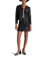 CROPPED SEQUIN JACKET BLACK