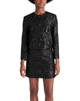 CROPPED SEQUIN JACKET BLACK