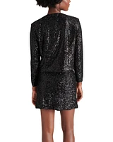 CROPPED SEQUIN JACKET BLACK