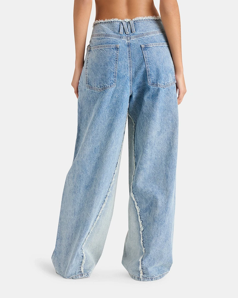 LOOSE FIT WIDE LEG JEAN BLUE