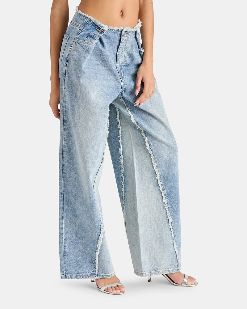 LOOSE FIT WIDE LEG JEAN BLUE
