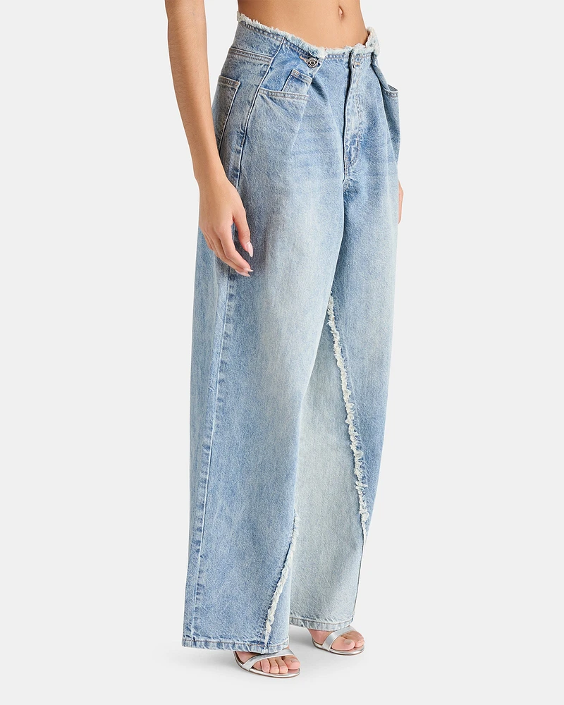LOOSE FIT WIDE LEG JEAN BLUE
