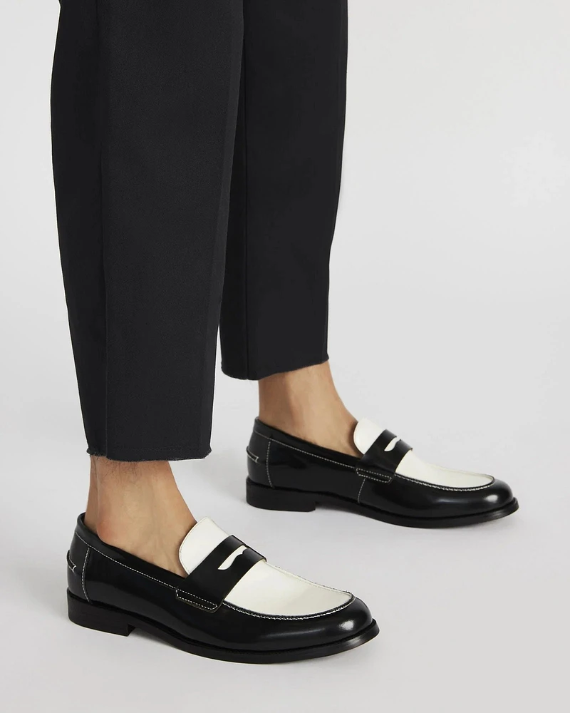 NATAN BLACK-WHITE LEATHER