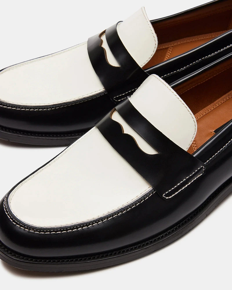NATAN BLACK-WHITE LEATHER