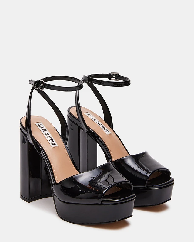 Patent Steve Madden Teaser Sandal LOURDES BLACK PATENT