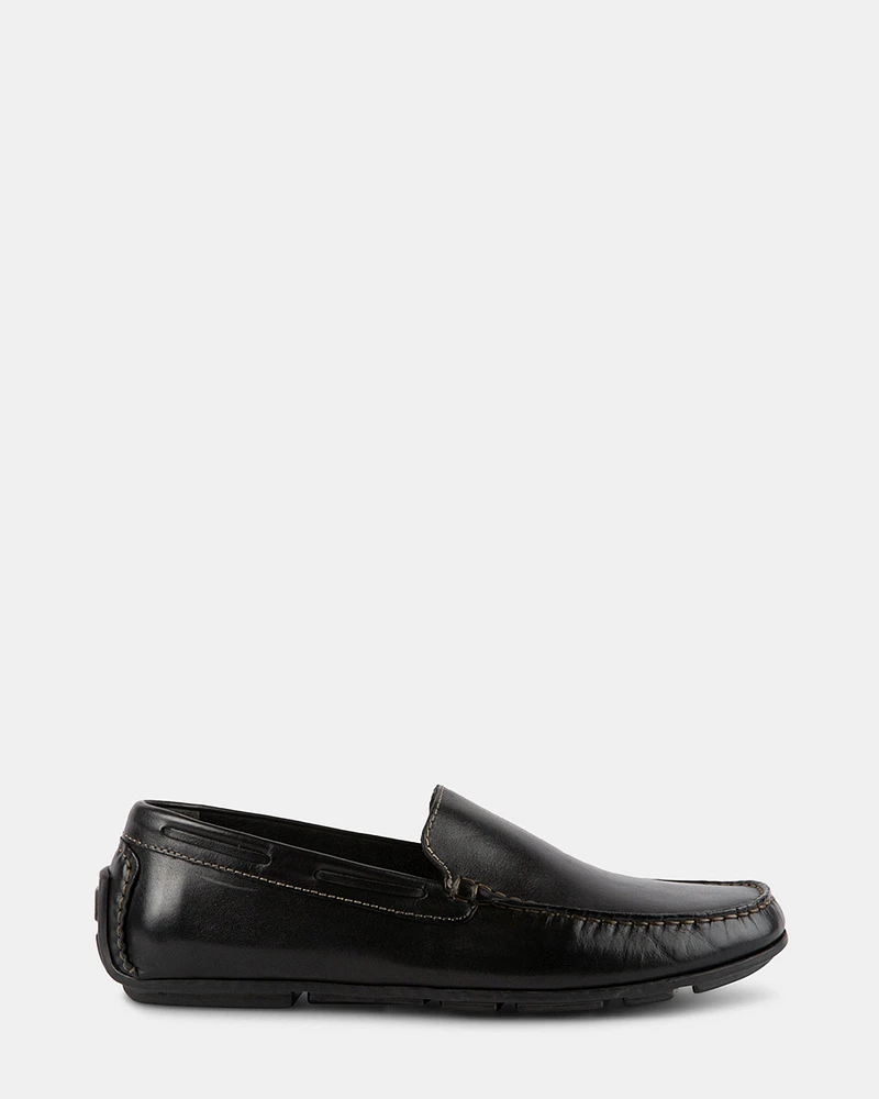 MANOLO BLACK LEATHER