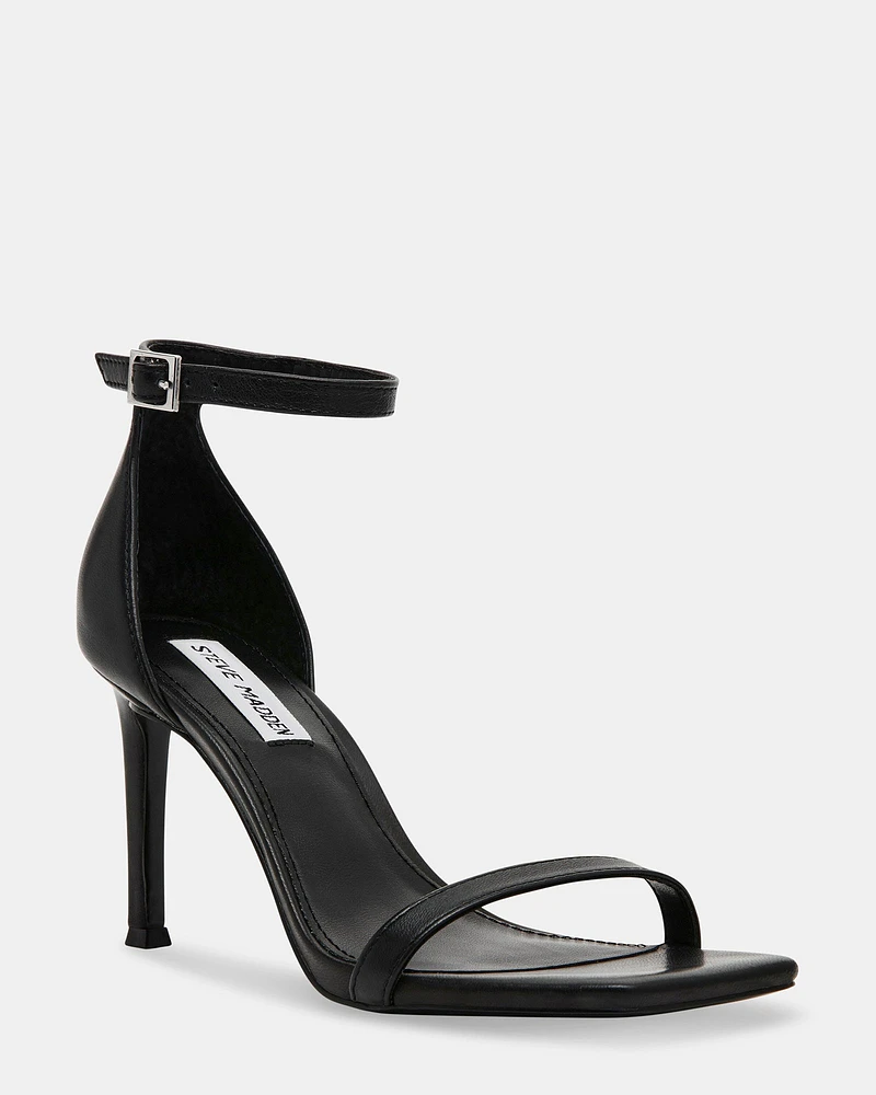 PIKED BLACK LEATHER
