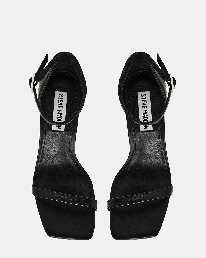 PIKED BLACK LEATHER