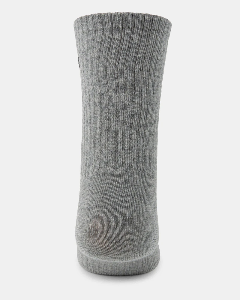 4PK WOMEN'S GREY MULTI LOGO CREW SOCKS