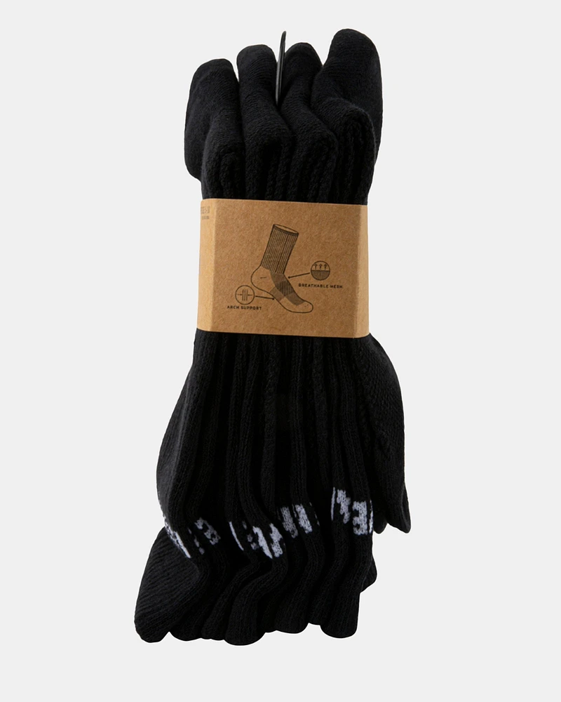 4PK WOMEN'S BLACK LOGO CREW SOCKS