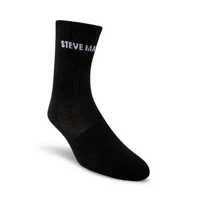 4PK WOMEN'S BLACK LOGO CREW SOCKS