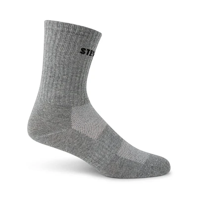 4PK WOMEN'S GREY MULTI LOGO CREW SOCKS