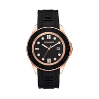 RUBBERIZED ENAMEL CASE WATCH ROSE GOLD MULTI