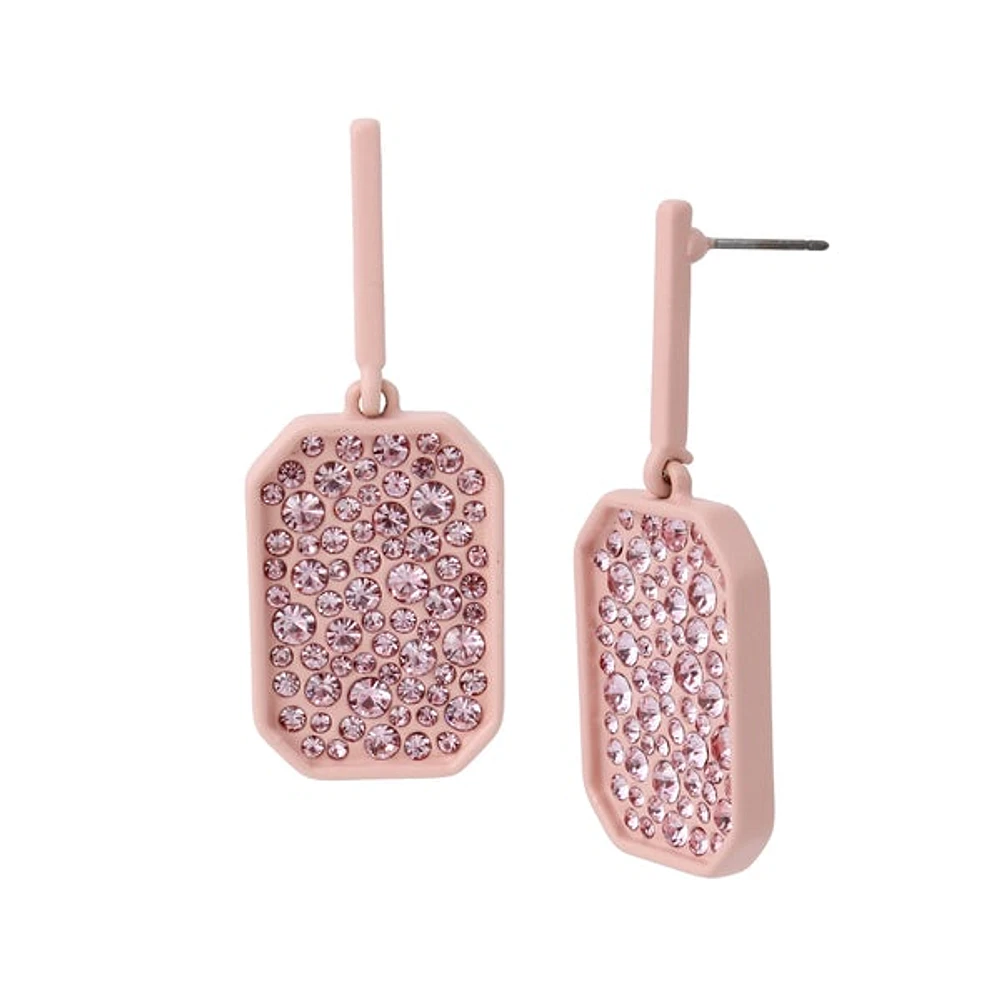 STONE PENDANT EARRINGS BLUSH