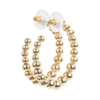 BALL HOOP EARRINGS GOLD