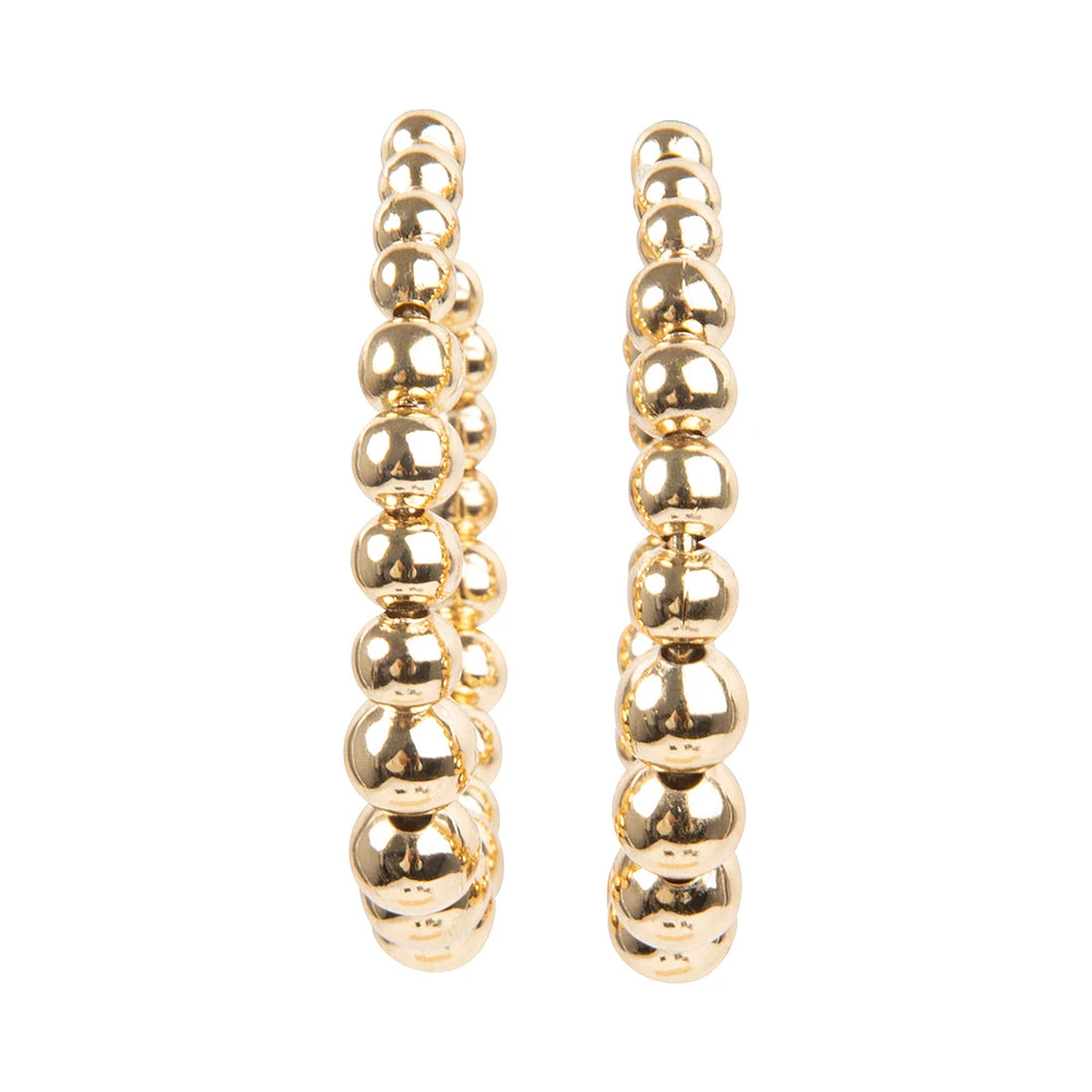 BALL HOOP EARRINGS GOLD