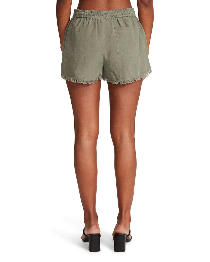 FRAY HEM SHORTS GREEN