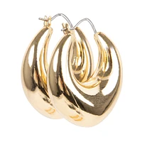 CHUBBY HOOP EARRINGS GOLD