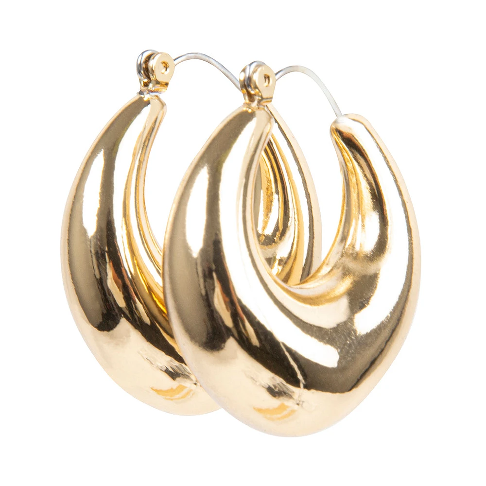 CHUBBY HOOP EARRINGS GOLD